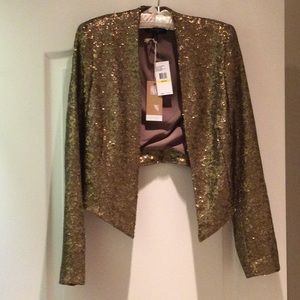 Jessica Simpson Gold Sequin 10th Anniversary Jacket